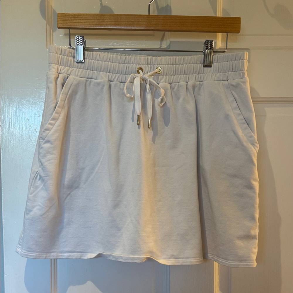 Lilly Pulitzer Off White STRETCH Terry Skort Skirt Large with Shorties